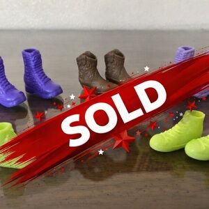 Barbie Doll Boots and Sneakers Set - Purple, Brown, Green